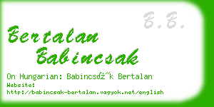bertalan babincsak business card